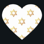 David Star Herz-Aufkleber<br><div class="desc">Star of David - Schluckbar in Blue or Gold. You can add your own words,  pictures,  and/or change the background color using Zazzle's great customization tools. This image is available on dozens of other products too.</div>