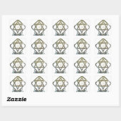 DAVID-STAR IN SILVER QUADRATISCHER AUFKLEBER (Blatt)