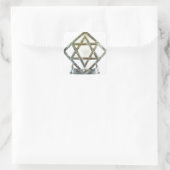 DAVID-STAR IN SILVER QUADRATISCHER AUFKLEBER (Tasche)