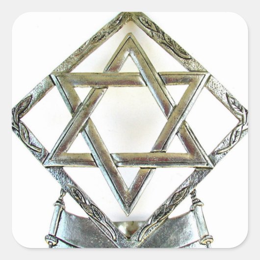 DAVID-STAR IN SILVER QUADRATISCHER AUFKLEBER (Vorderseite)