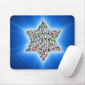 David Star made with Gemstones in all Colors Mousepad (Mit Mouse)