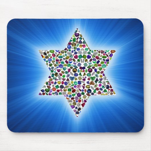 David Star made with Gemstones in all Colors Mousepad (Vorne)