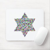 David Star made with Gemstones in all Colors Mousepad (Mit Mouse)