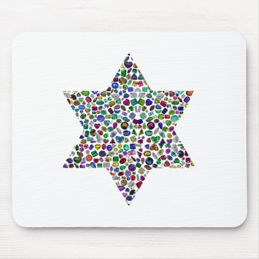 David Star made with Gemstones in all Colors Mousepad (Vorne)
