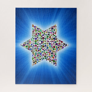 David Star made with Gemstones in all Colors Puzzle