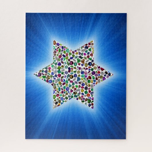 David Star made with Gemstones in all Colors Puzzle (Vertikal)