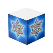 David Star made with Gemstones in All Colors Würfel (Rückseite Schrägansicht)