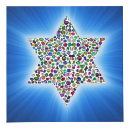 David Star made with Gemstones in All Colors Würfel