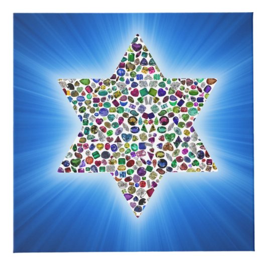 David Star made with Gemstones in All Colors Würfel (Links)