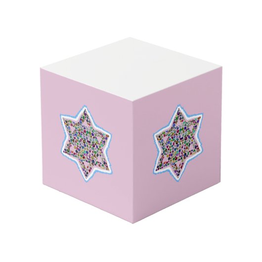 David Star made with Gemstones Würfel (Vorderseite Schrägansicht)