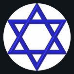 David Star Runder Aufkleber<br><div class="desc">Star of David - Schluckbar in Blue or Gold. You can add your own words,  pictures,  and/or change the background color using Zazzle's great customization tools. This image is available on dozens of other products too.</div>