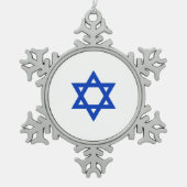 David-Star Schneeflocken Zinn-Ornament (Vorderseite)