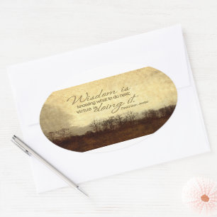 David Starr Jordan Inspirational Zitat "Wisdom" Ovaler Aufkleber