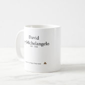 David-Statue mit kacken Kaffeetasse (Vorderseite Links)