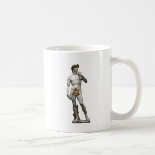 David-Statue mit kacken Kaffeetasse (Rechts)
