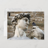 David Statue und Taube Postkarte (Vorne/Hinten)
