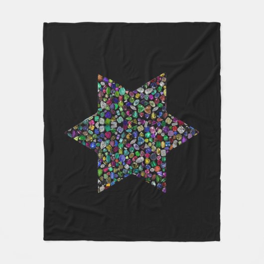 David-Stern aus Edelsteinen in allen Farben Fleecedecke (Vorderseite)