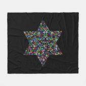 David-Stern aus Edelsteinen in allen Farben Fleecedecke (Vorderseite (Horizontal))