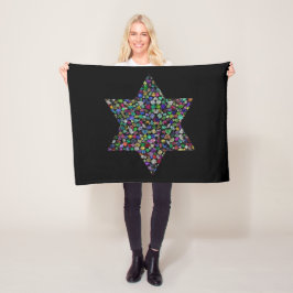 David-Stern aus Edelsteinen in allen Farben Fleecedecke