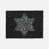 David-Stern aus Edelsteinen in allen Farben Fleecedecke (Vorderseite (Horizontal))