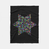David-Stern aus Edelsteinen in allen Farben Fleecedecke (Vorderseite)