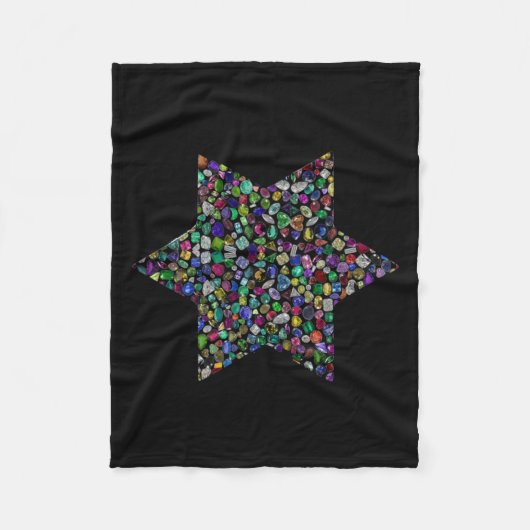 David-Stern aus Edelsteinen in allen Farben Fleecedecke (Vorderseite)