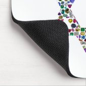 David-Stern aus Edelsteinen in allen Farben Mousepad (Ecke)