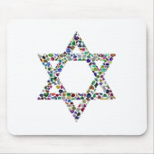 David-Stern aus Edelsteinen in allen Farben Mousepad (Vorne)