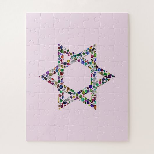 David-Stern aus Edelsteinen in allen Farben Puzzle (Vertikal)