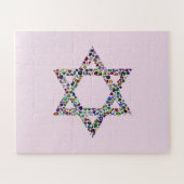 David-Stern aus Edelsteinen in allen Farben Puzzle (Horizontal)