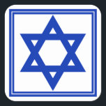 David Sticker<br><div class="desc">Quadratischer Aufkleber mit einem Bild eines tiefen blauen Sterns von David und einer doppelten tiefen blauen Grenze auf weiß. Siehe dazu passender Rundaufkleber, Konfetti, Etikett und Packpapier. Die gesamte Hanukkah Sticker Kollektion finden Sie unter CARDS & STICKERS Kategorie im HOLIDAYS Bereich.</div>