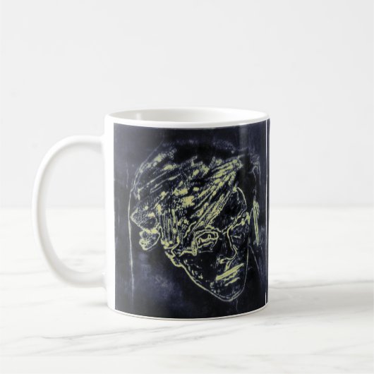 David Sylvian Original Watercolor Tasse (Links)
