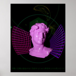 David through Time and Space [~vaporwave aesthetic Poster