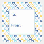 David To From Quadratischer Aufkleber (Vorderseite)