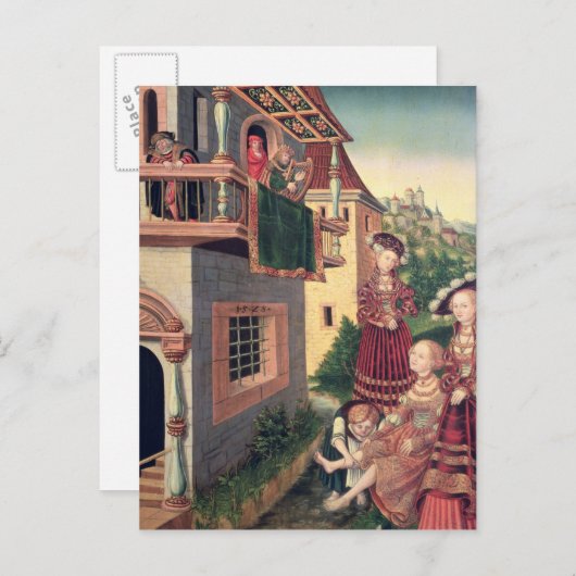 David und Bathsheba, 1528 Postkarte (Vorne/Hinten)