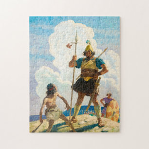 David und Goliath, 1940 von Newell Convers Wyeth Puzzle