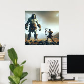 David und Goliath Bible Story Christlich Art Poster (Heimbüro)