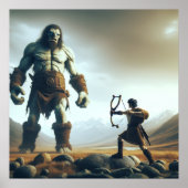 David und Goliath Bible Story Christlich Art Poster (Vorne)