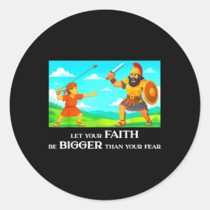 David und Goliath Christliche Inspirierende Männer Runder Aufkleber