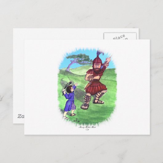 DAVID UND GOLIATH POSTKARTE (Vorne/Hinten)