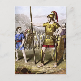 David und Goliath Postkarte