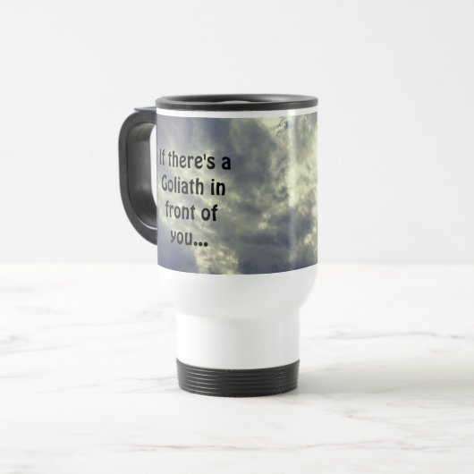 David und Goliath Quote  Reisebecher (Vorderseite Links)