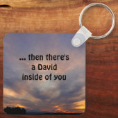 David und Goliath Quote  Schlüsselanhänger (Rückseite)