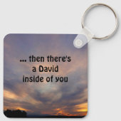 David und Goliath Quote  Schlüsselanhänger (Rückseite)