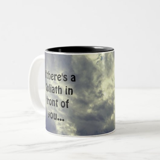 David und Goliath Quote  Zweifarbige Tasse (Vorderseite Links)