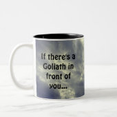 David und Goliath Quote  Zweifarbige Tasse (Links)