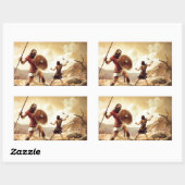 David und Goliath Rechteckiger Aufkleber (Blatt)