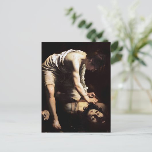 David und Goliath von Caravaggio Postkarte (Stehend Vorderseite)
