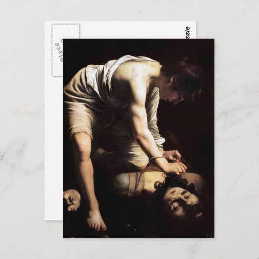 David und Goliath von Caravaggio Postkarte (Vorne/Hinten)