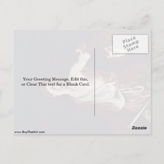 David und Goliath von Michelangelo Da Caravaggio Postkarte (Rückseite)